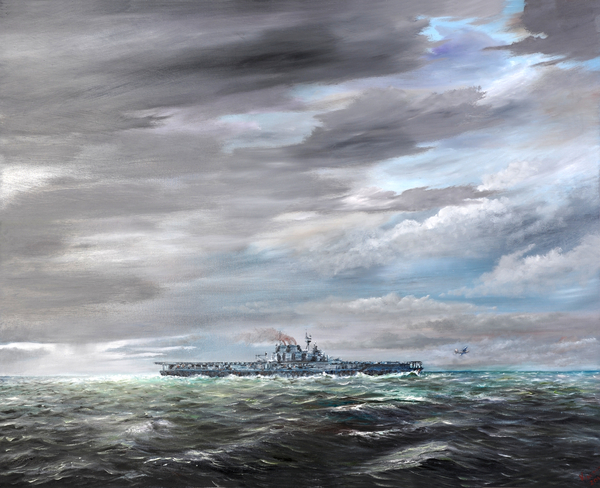 Last B25 leaves USS Hornet 18/04/1942 von Vincent Alexander Booth