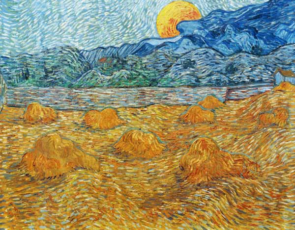 Abendlandschaft bei Mondaufgang von Vincent van Gogh