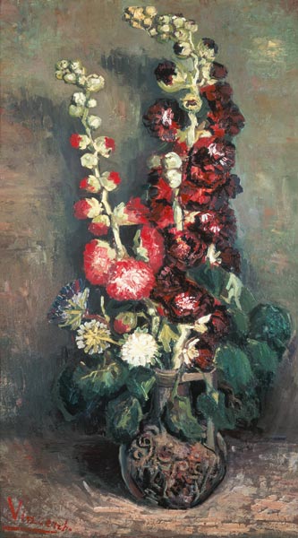 Vase mit Rosenmalven von Vincent van Gogh