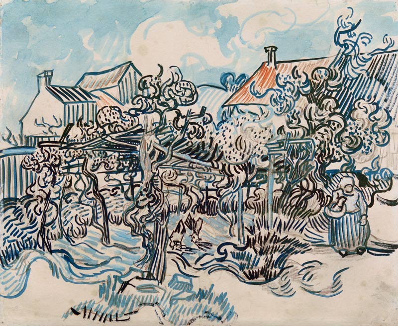 Alter Weingarten mit Bäuerin von Vincent van Gogh