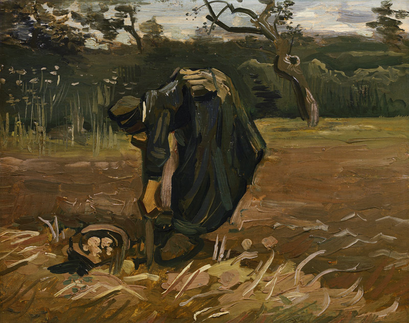 Peasant woman digging potatoes von Vincent van Gogh