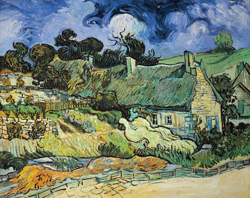 Strohgedeckte Häuser in Cordeville bei Auvers-sur-Oise von Vincent van Gogh