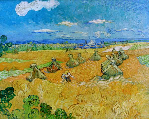 V.v.Gogh, Wheat Field w.Reaper/Ptg./1890 von Vincent van Gogh