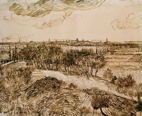 Arles von Montmajour, Zchng. von Vincent van Gogh