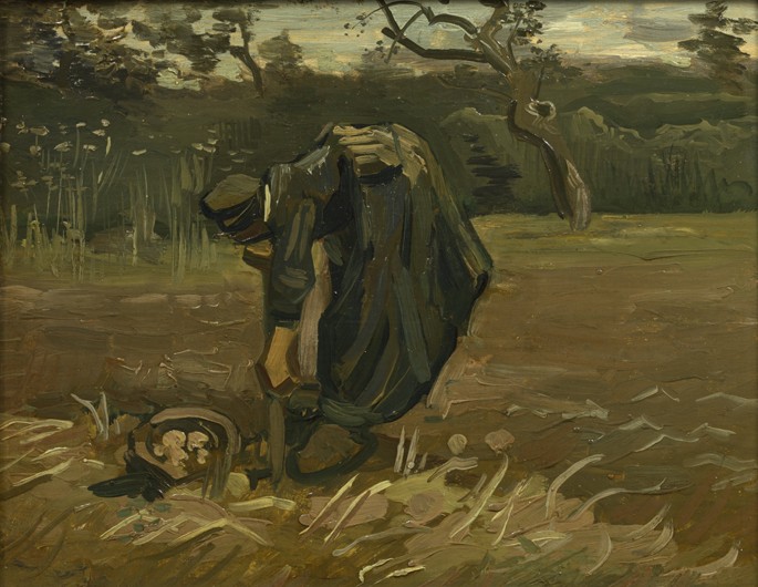 Bäuerin bei Kartoffelernte von Vincent van Gogh