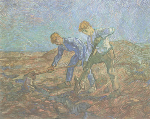 Zwei Bauern beim Umgraben von Vincent van Gogh
