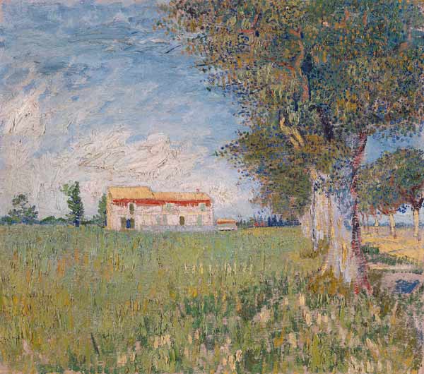 Bauernhaus in einem Weizenfeld von Vincent van Gogh