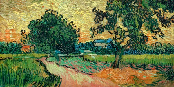 Chateau of Auvers at Sunset/Ptg von Vincent van Gogh