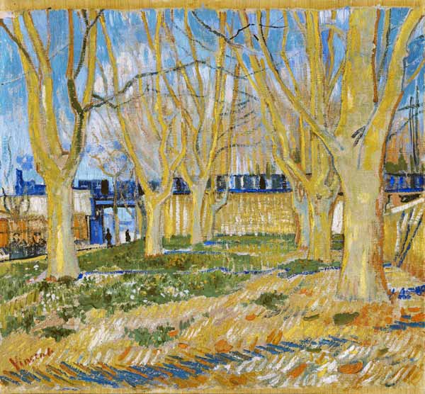 Das Viadukt in Arles. Der blaue Zug von Vincent van Gogh