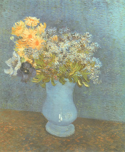 Flieder, Margeriten und Anemonen von Vincent van Gogh