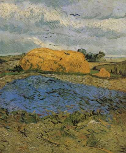 Heuschober an einem Regentag von Vincent van Gogh