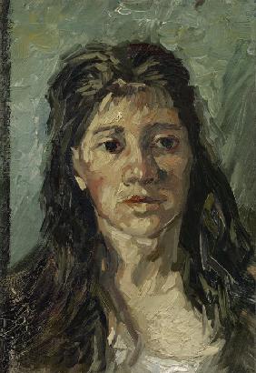Kopf einer Frau mit offenem Haar 1885