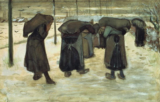 Miners' wives carrying sacks of coal von Vincent van Gogh