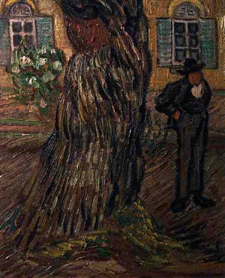 St. Paul's Hospital, St. Remy, detail of man and tree von Vincent van Gogh