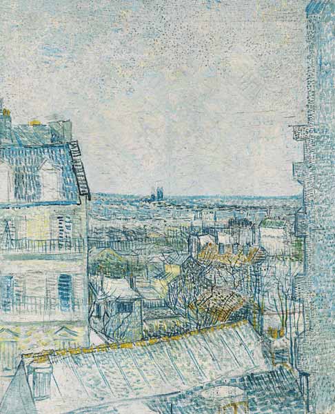 View from the Artist''s Window, rue Lapic, 1887 (oil & pencil on board) von Vincent van Gogh