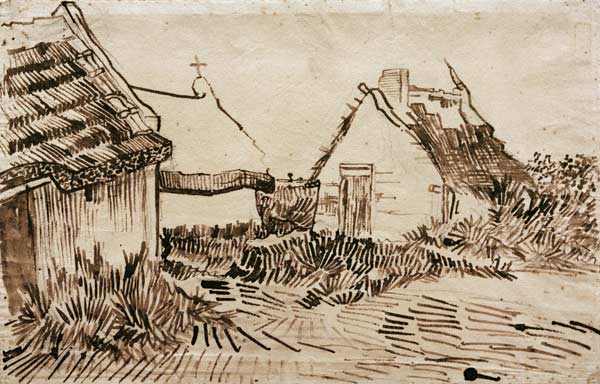 V.v.Gogh, Cottages, Saintes-Maries/Draw. von Vincent van Gogh