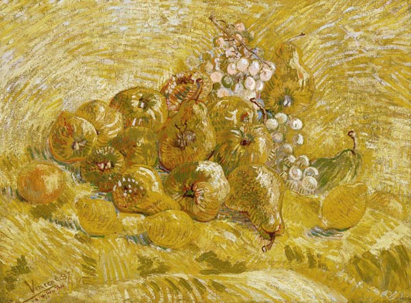 Stillleben mit Birnen, Quitten, Zitronen und Trauben von Vincent van Gogh