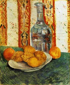 Stilleben mit Flasche und Zitronen 1887
