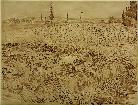 V.v.Gogh, Wheat Field / Drawing / 1888