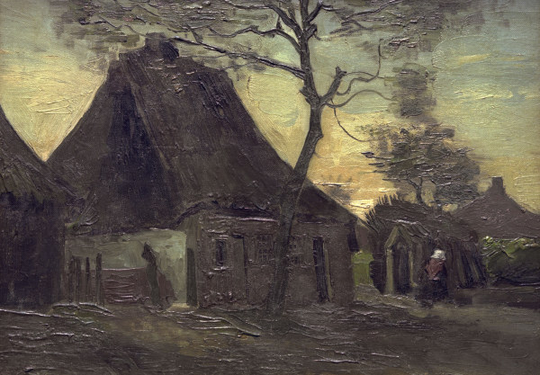 V.van Gogh, Cottage in Nuenen / Paint. von Vincent van Gogh