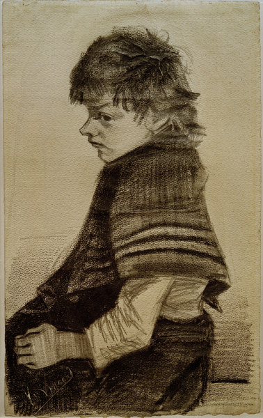 V.van Gogh, Girl with Shawl/Draw./1882/3 von Vincent van Gogh
