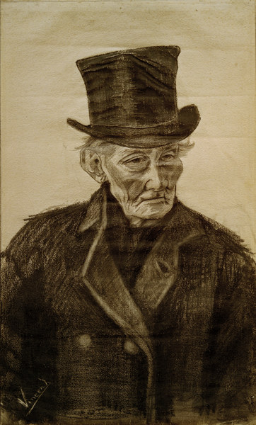 V.van Gogh, Old Man w.Top Hat / Draw. von Vincent van Gogh
