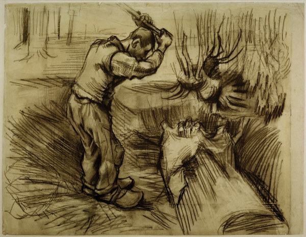 V.van Gogh, Woodcutte / Drawing / 1885 von Vincent van Gogh