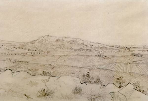 V.v.Gogh, Plain of La Crau / Draw./1888 von Vincent van Gogh