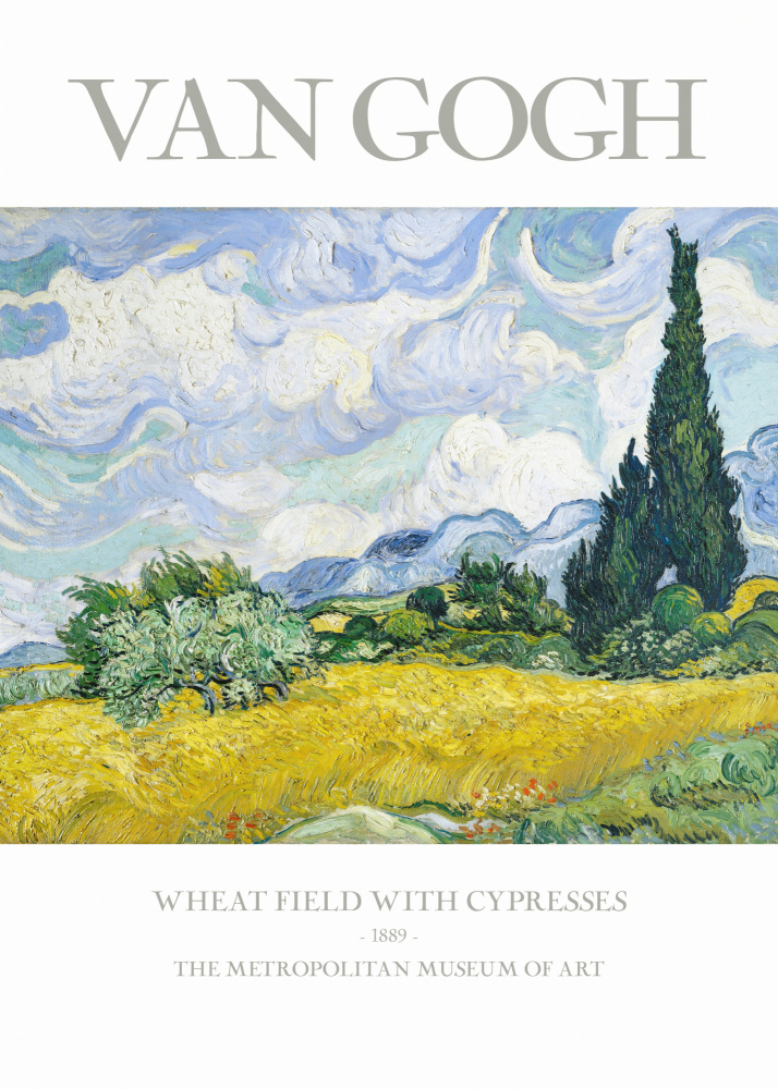 Weizenfeld mit Zypressen von Vincent van Gogh