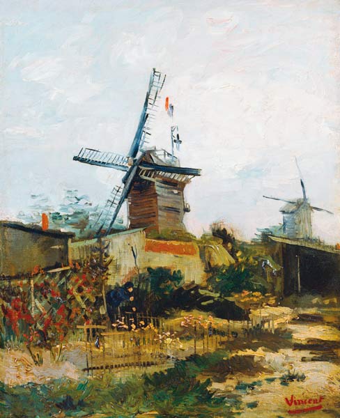 Windmühlen auf dem Montmartrehügel von Vincent van Gogh