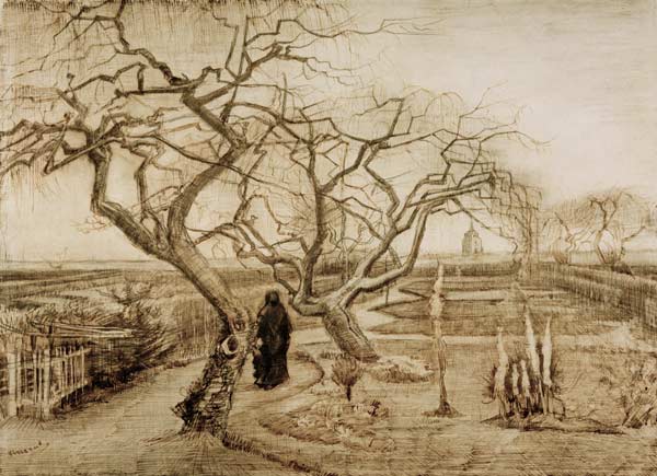 V.van Gogh, Winter Garden / Draw./ 1884 von Vincent van Gogh