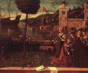 St.Ursula taking leave of her father c.1500