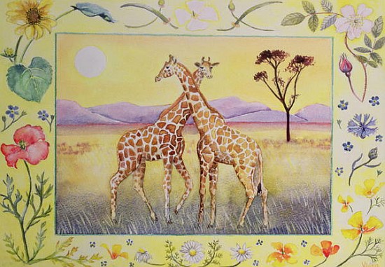 Giraffe (month of July from a calendar)  von Vivika  Alexander