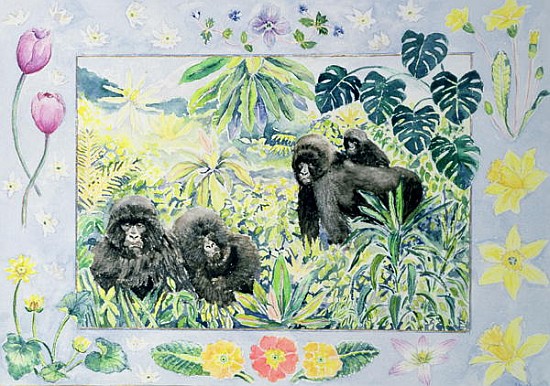 Mountain Gorillas (month of March from a calendar)  von Vivika  Alexander