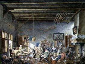 A Dutch Tavern Interior (after a painting by Johannes Petrus van Horstock) (1745-1825) 1824