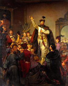 Die Besiegelung des Bündnisses von Tyszowce durch Stefan Czarniecki 1863
