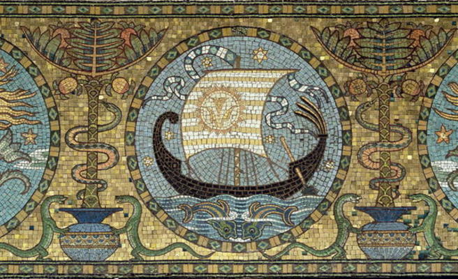 Detail of the gold mosaic floor, c.1881 (mosaic) von Walter Crane