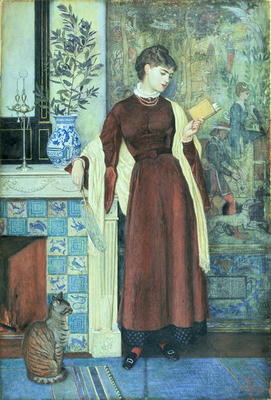 At Home: A Portrait, 1872 (tempera on paper) von Walter Crane