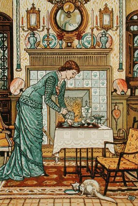 My Lady's Chamber, frontispiece to 'The House Beautiful' by Clarence Cook, published New York von Walter Crane