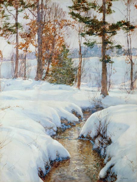 Bächlein im Schnee von Walter Launt Palmer