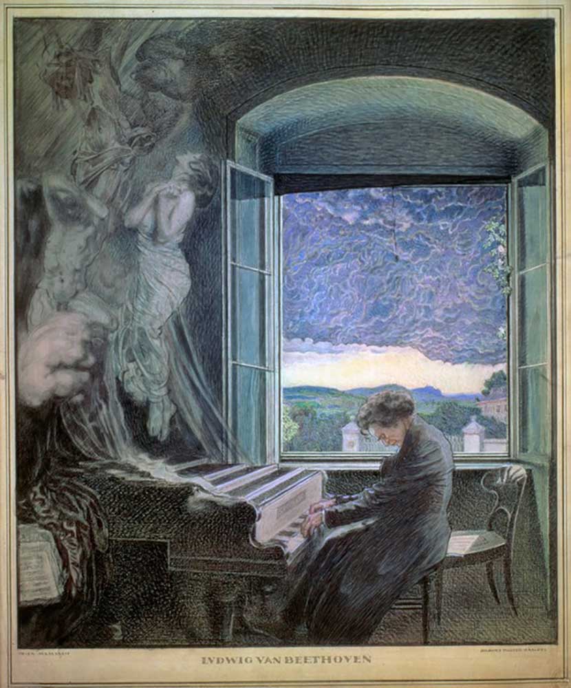 Allegorie Beethovens als musikalisches Genie von Walter Sigmund Hampel