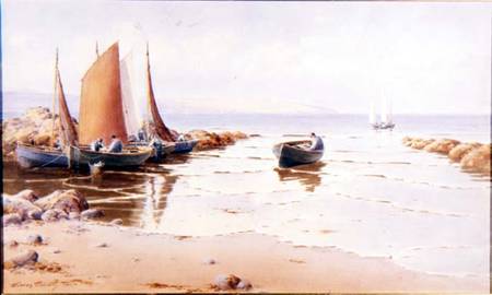 Landing the Catch (possibly Cemaes Bay, Anglessey) von Warren Williams