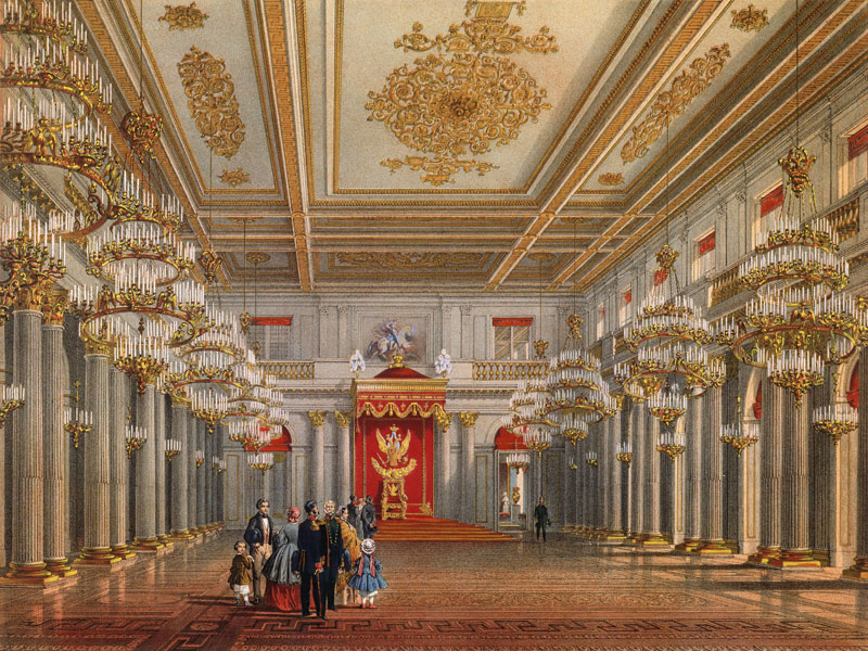 Der Georgsaal (Großer Thronsaal) im Winterpalast in St. Petersburg von Wassili Sadownikow