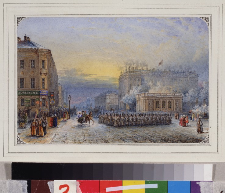 St. Petersburg. Anitschkow-Palast. Ostertag, den 11. April 1848 von Wassili Sadownikow