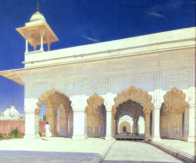 Der große Mongolen-Thron von Sha-Dshachan im Fort Delhi von Wassili Werestschagin