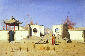 Ruine eines chinesischen Tempels in Akh-Kent von Wassili Werestschagin