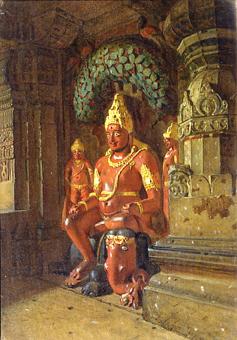 Wishnu-Statue im Indra-Tempel 1874