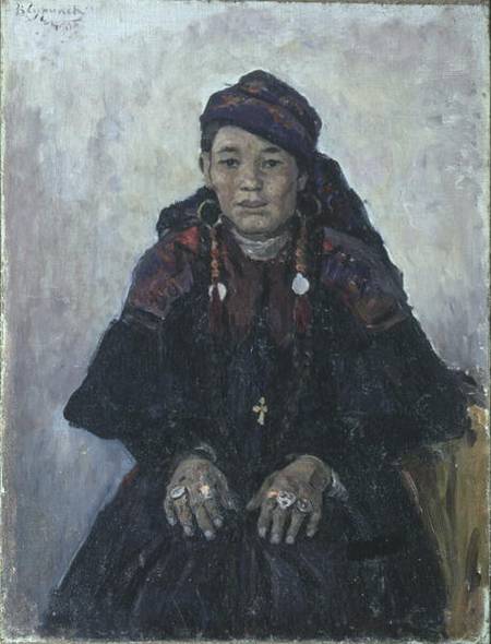 Portrait of a Cossack Woman von Wassilij Iwanowitsch Surikow