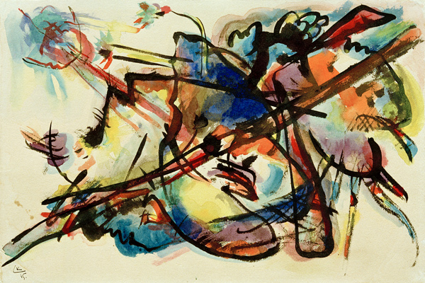 Abstrakte Komposition (Blaugold) von Wassily Kandinsky