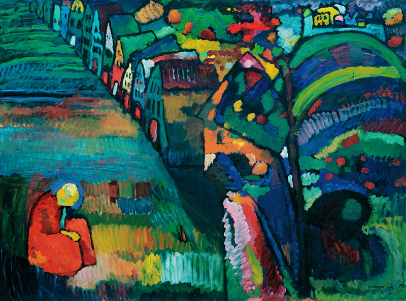 Bild mit Häusern von Wassily Kandinsky